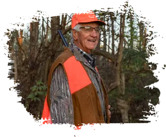 Senior hunter in the field